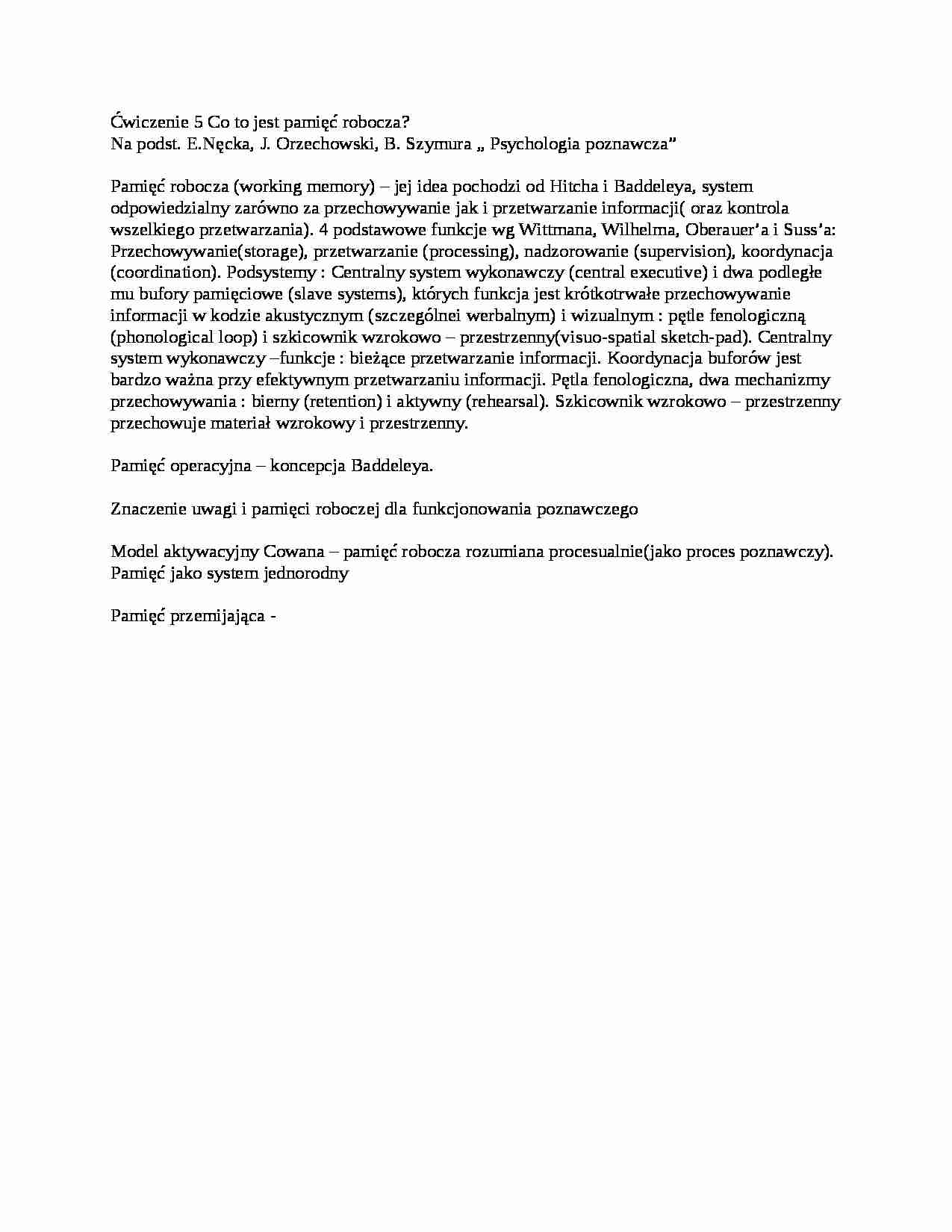 Pamięć robocza-opracowanie - strona 1