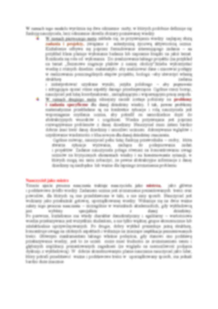 Trzy modele procesu nauczania-opracowanie - strona 2