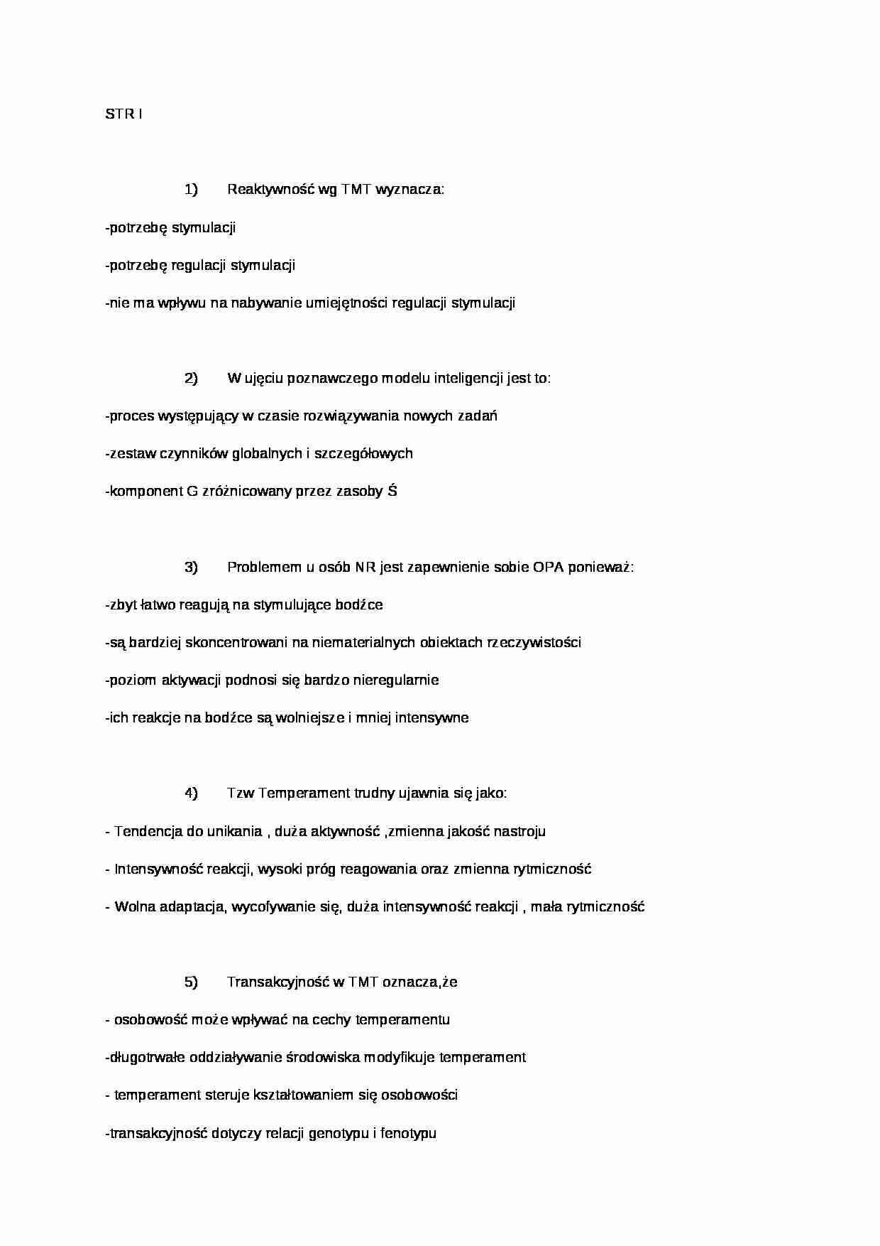 Różnice indywidualne-zagadnienia na egzamin 2 - strona 1