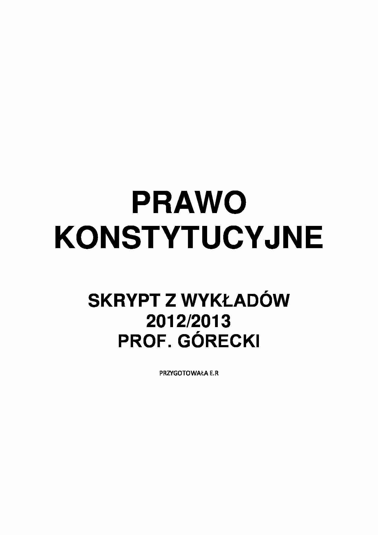 Prawo konstytucyjne-skrypt - strona 1