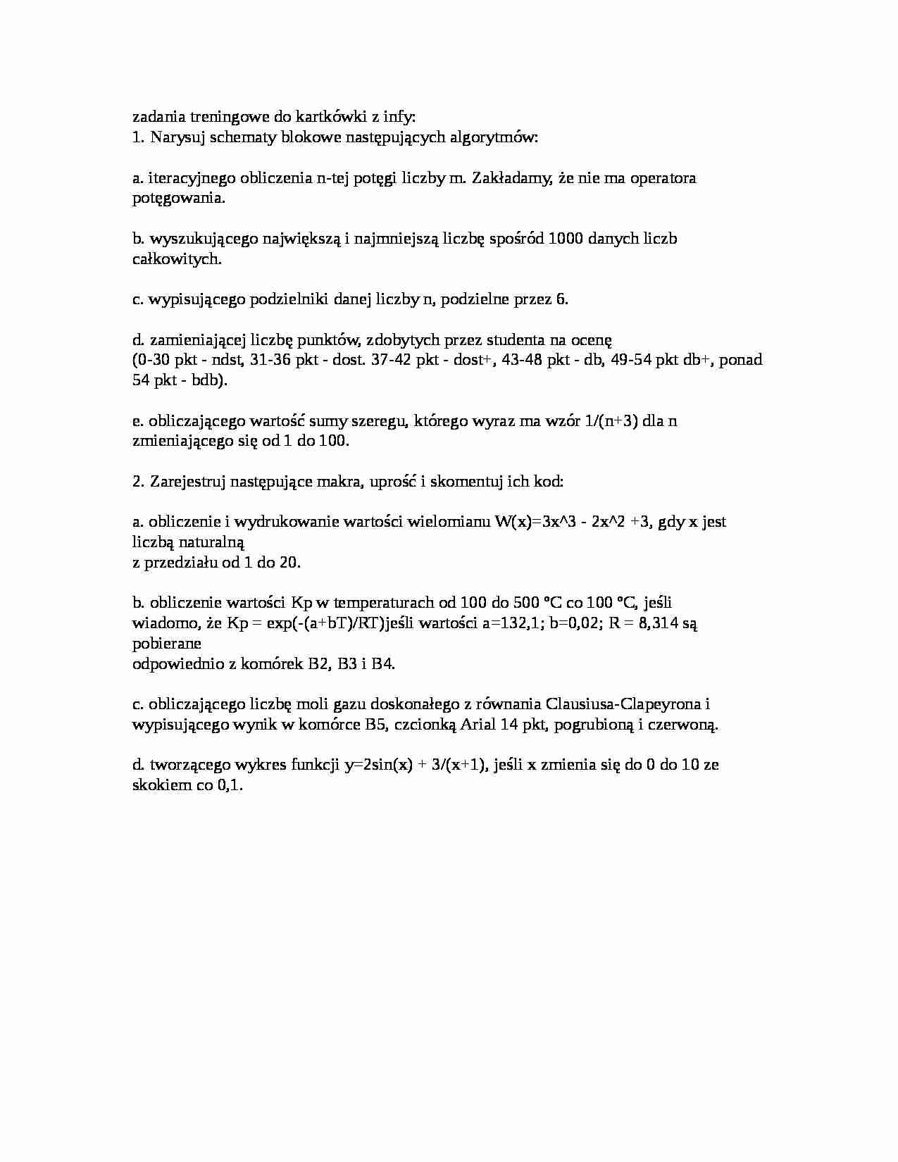 Informatyka - kartkówka  - strona 1