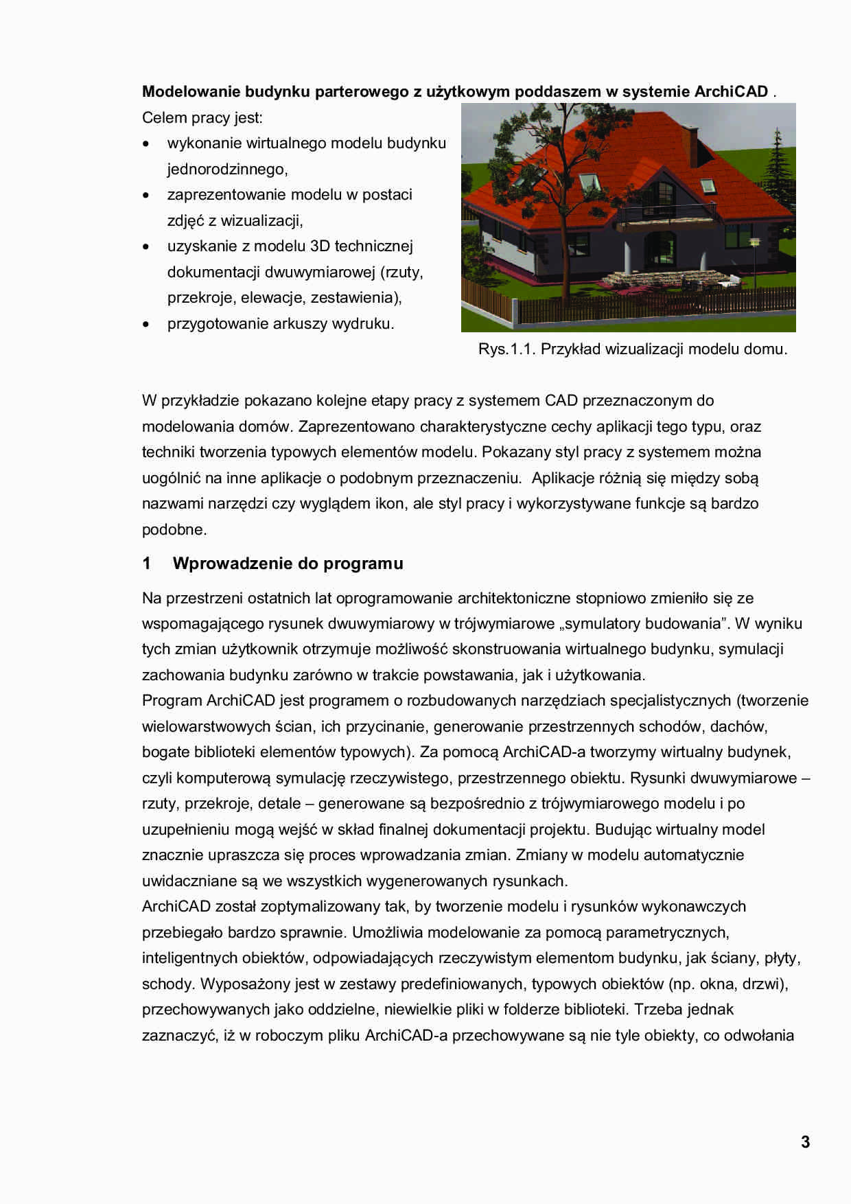 MODELOWANIE ARCHICAD - Wprowadzenie do programu - strona 1