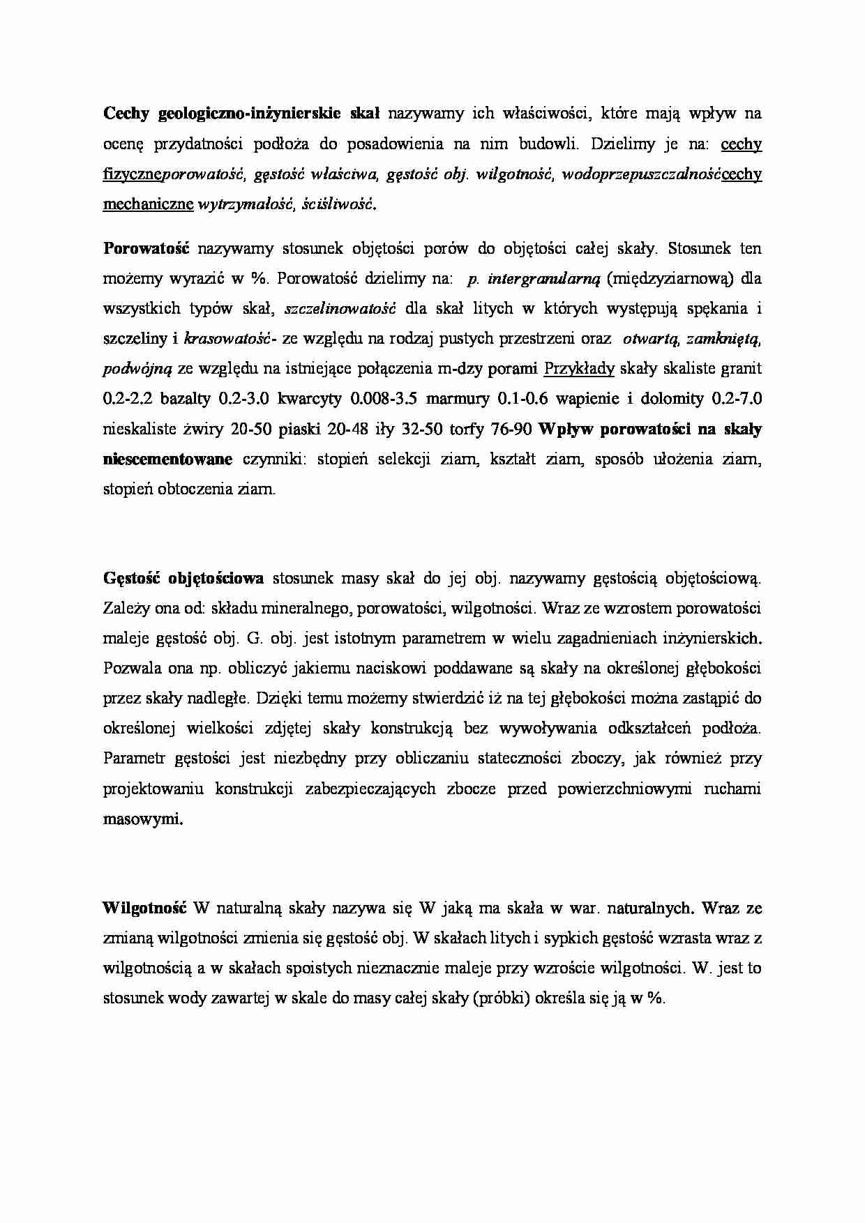 Cechy geologiczno-inżynierskie skał - strona 1