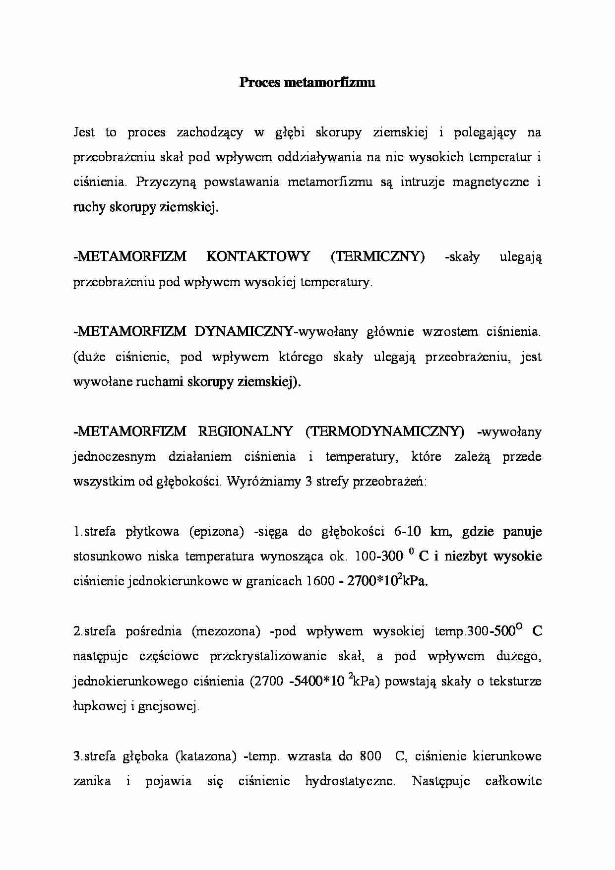 Proces metamorfizmu - strona 1