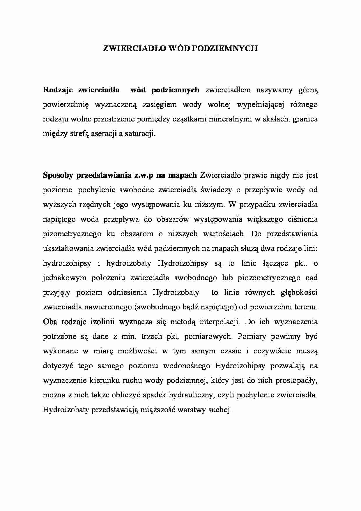 ZWIERCIADŁO WÓD PODZIEMNYCH - strona 1