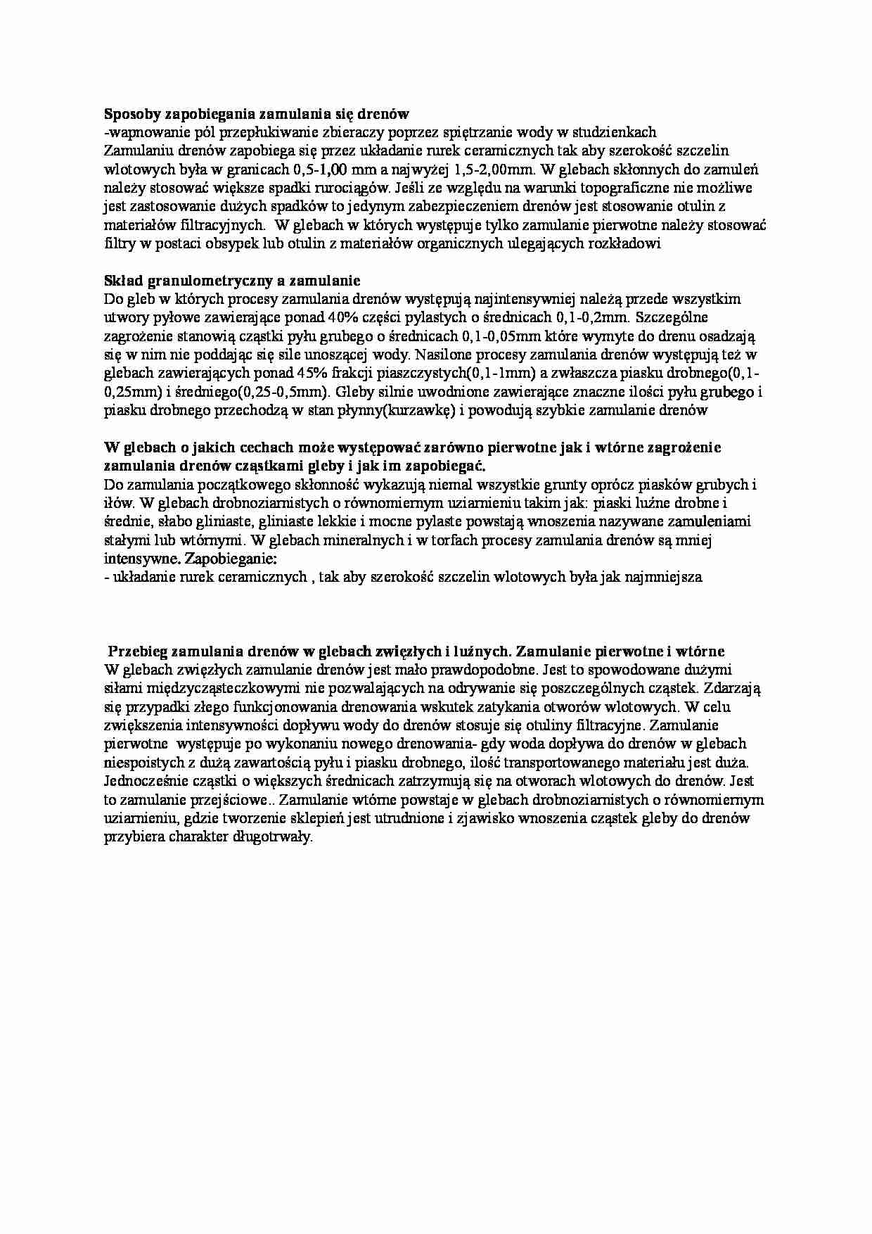 Wykład - zamulanie drenów - strona 1