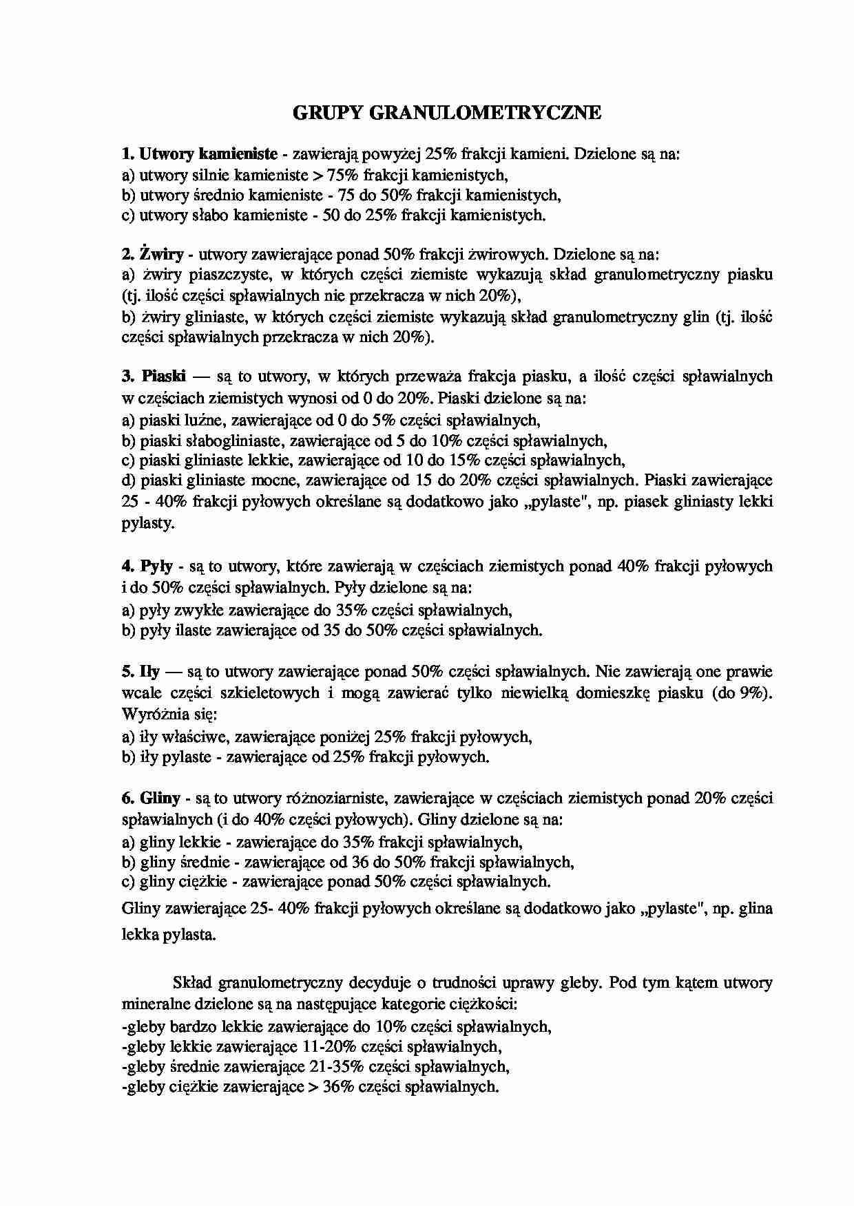 Wykład - grupy granulometryczne - strona 1