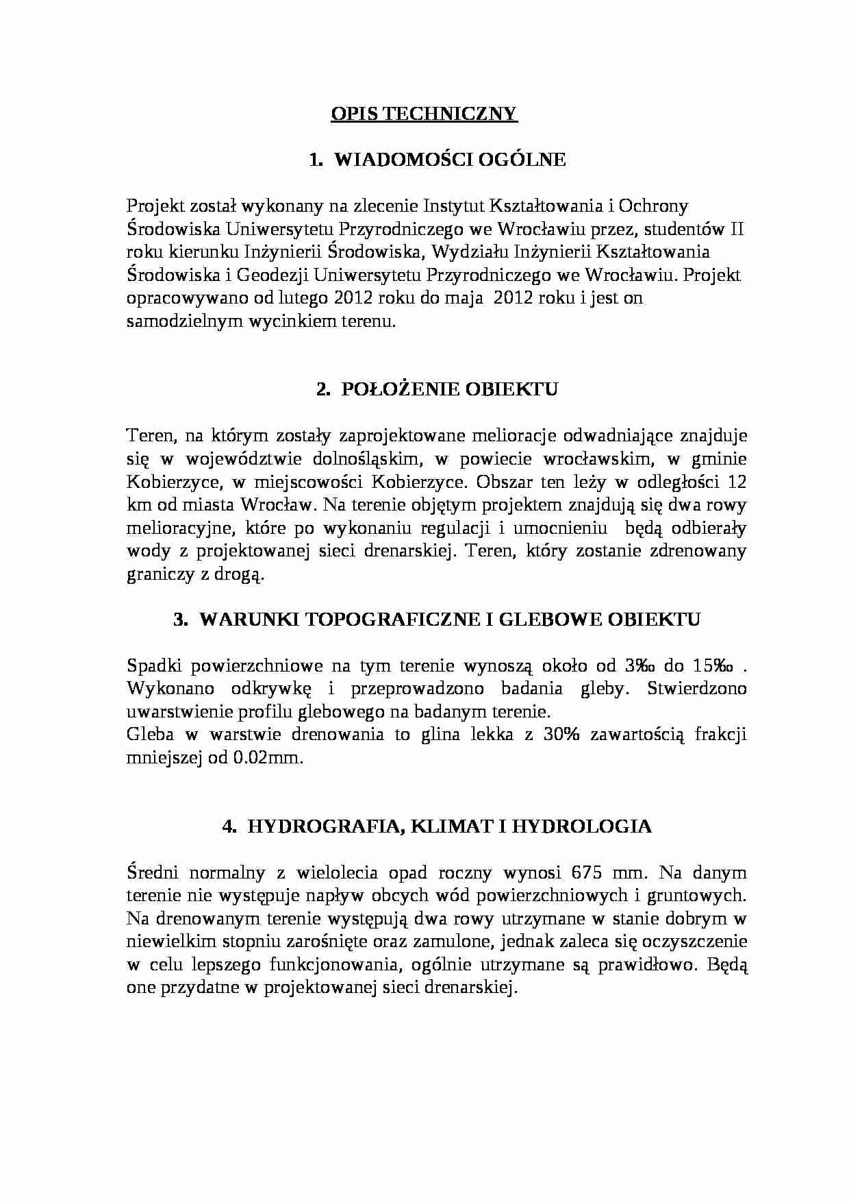 Wykład - opis techniczy projektu - strona 1