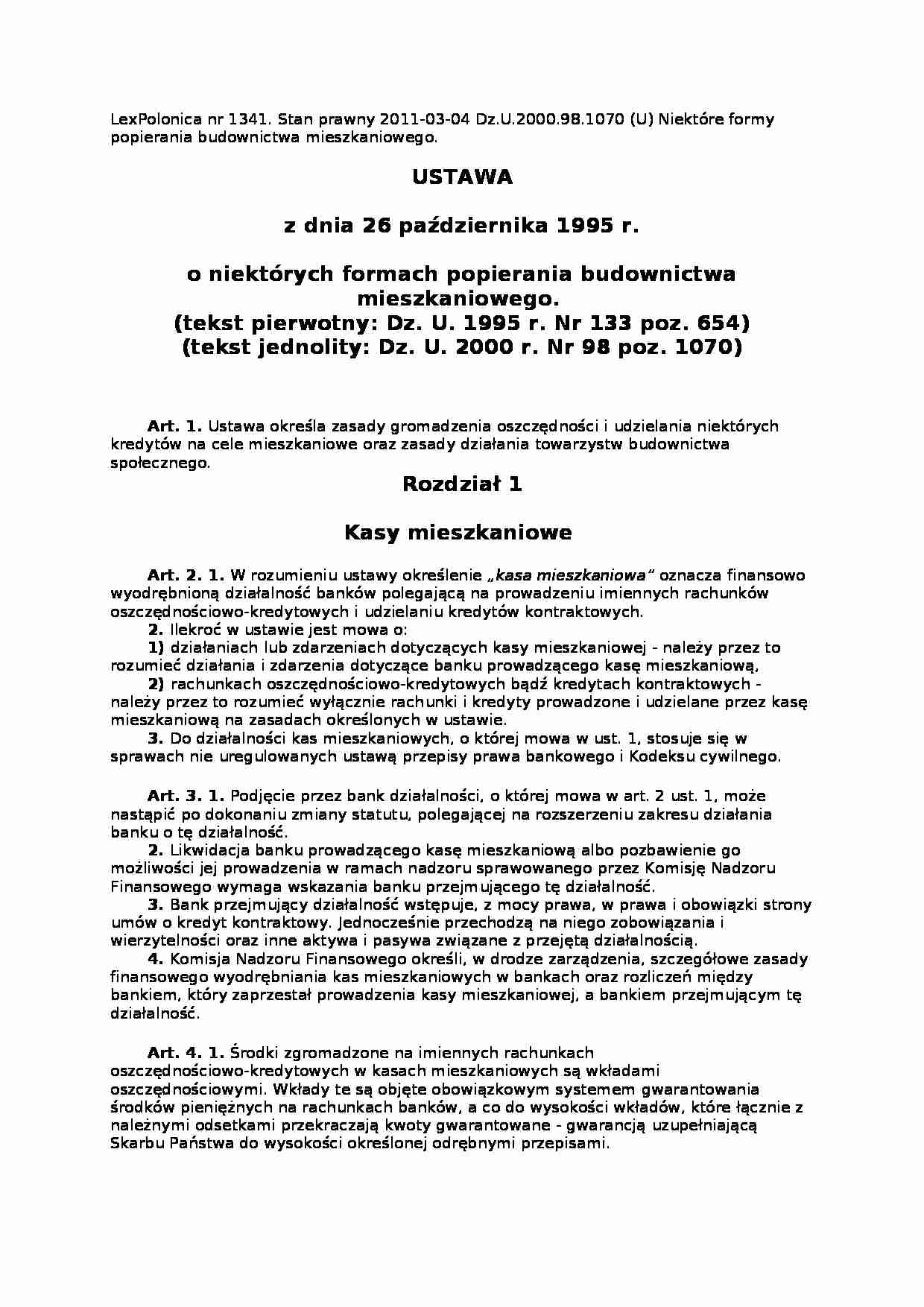 Ustawa Finansowe wsparcie - strona 1