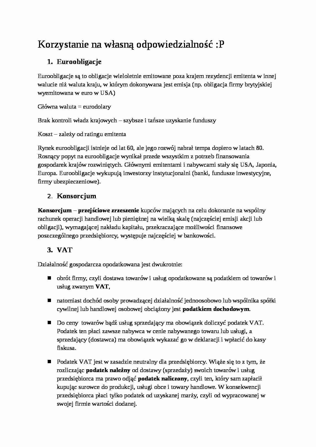 finanse przedsiebiorstw definicje - strona 1