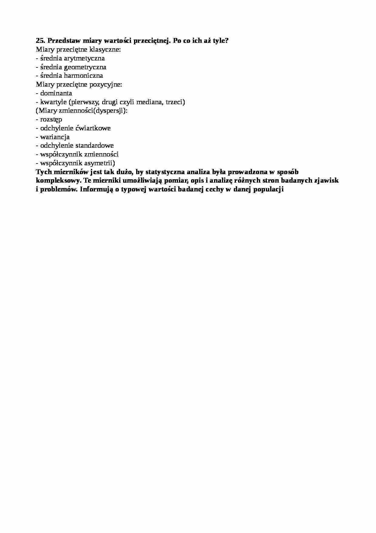 Statystyka - pytanie  25 - strona 1