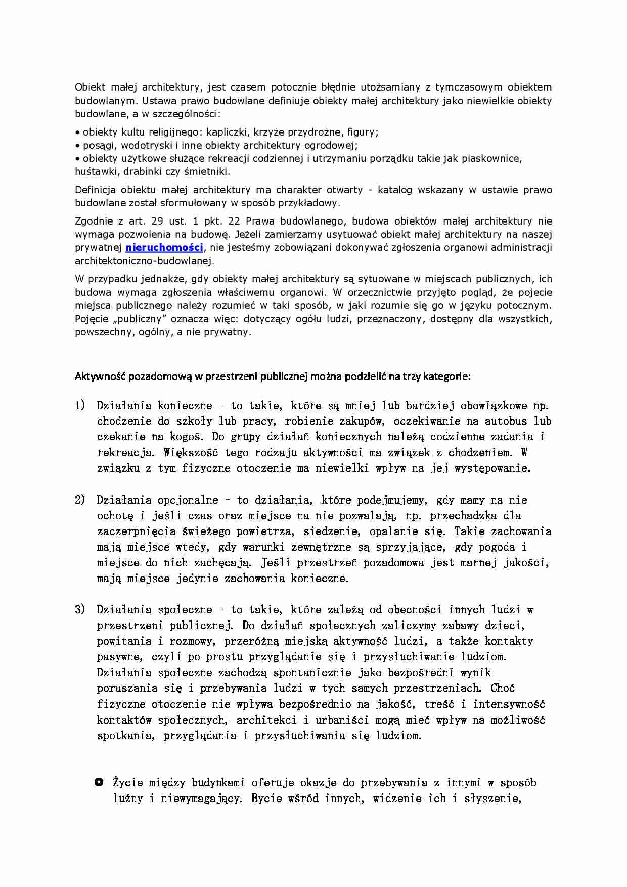 Mała architektura- omówienie  - strona 1