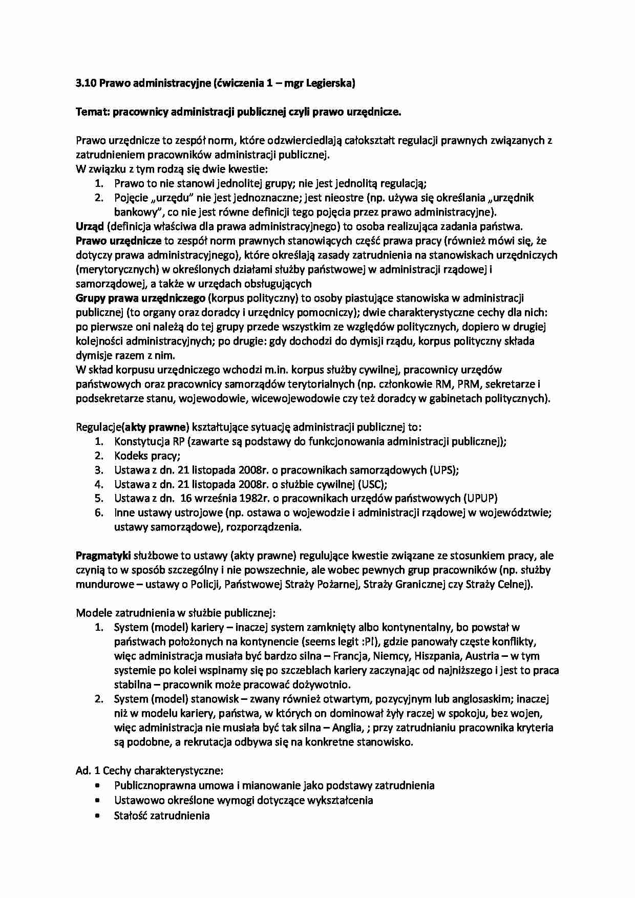   Prawo administracyjne - ćwiczenia 3.10 - strona 1