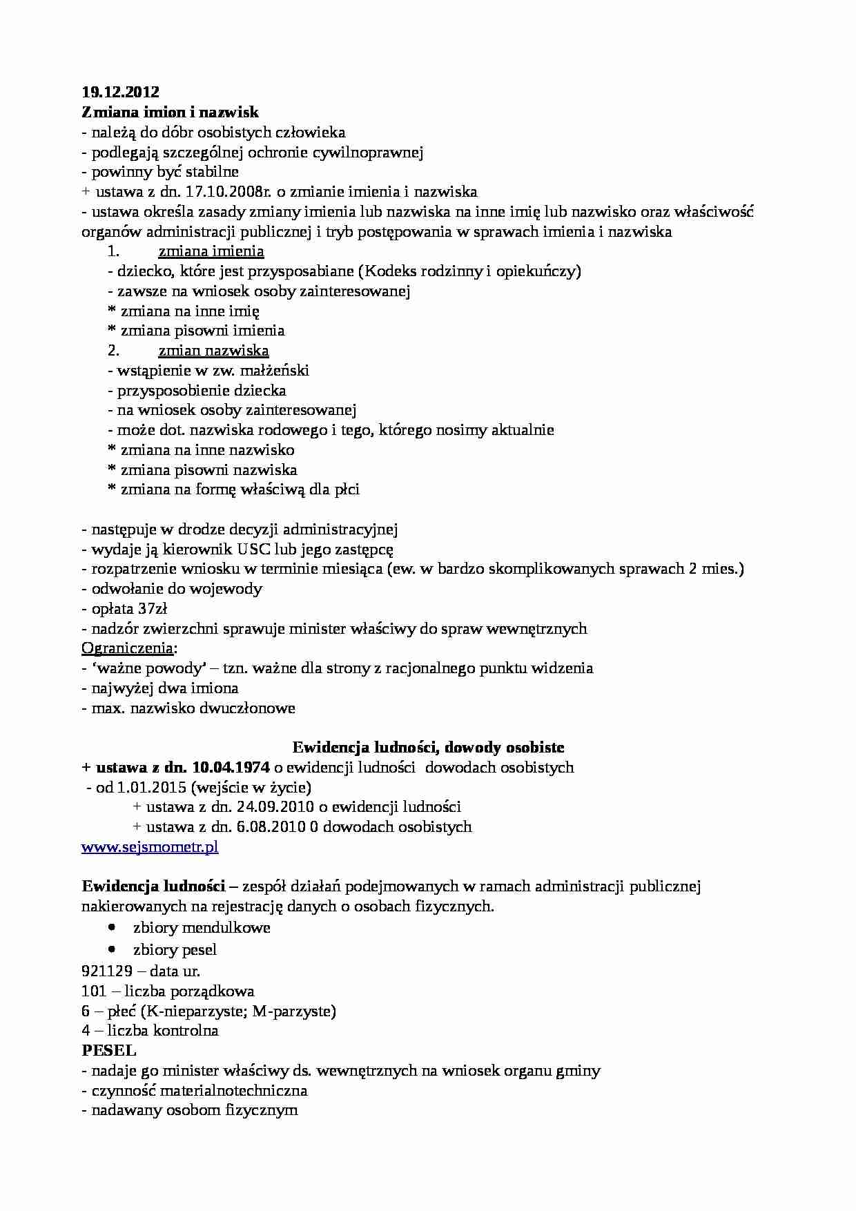 Prawo administracyjne - ćwiczenia  19.12 - strona 1