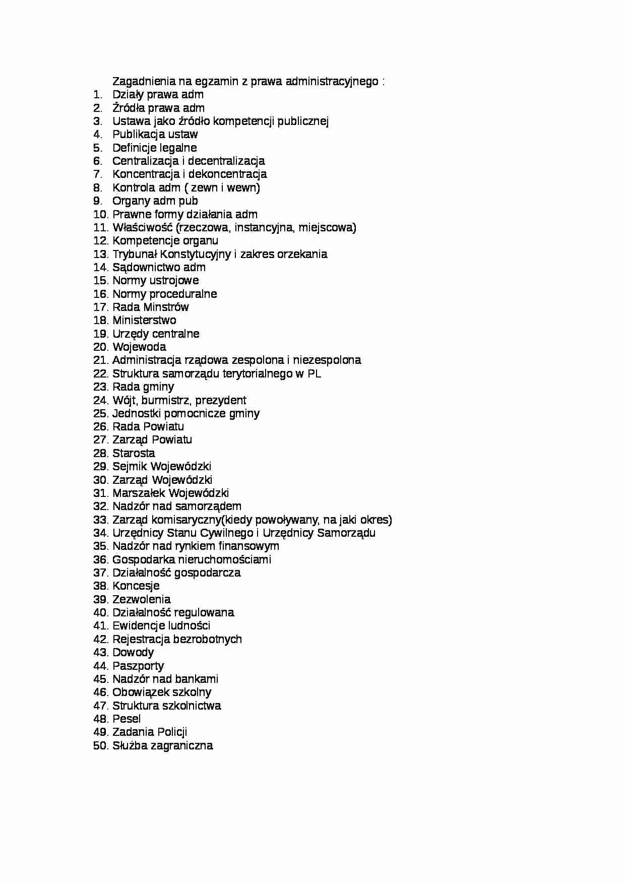 Zagadnienia na egzamin - strona 1