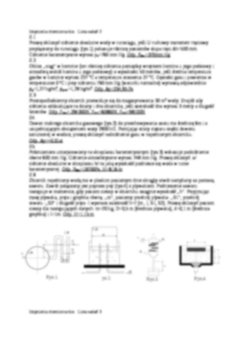 Inżynieria chemiczna- lista zadań - strona 2