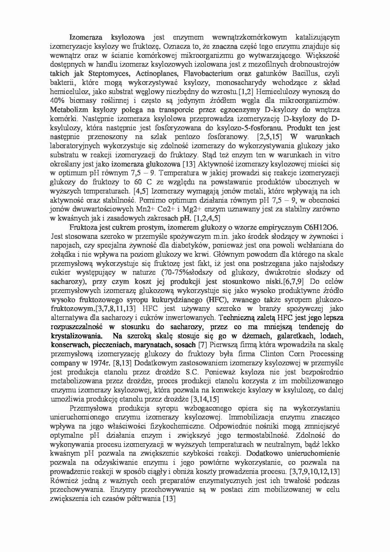 Reakcja izomeryzacji- opracowanie - strona 1