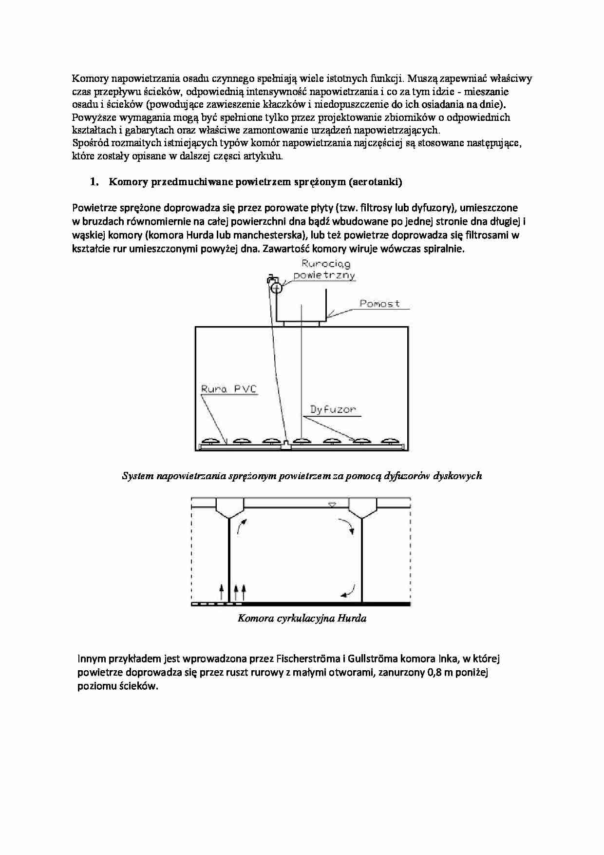 Komory napowietrzania- opracowanie - strona 1