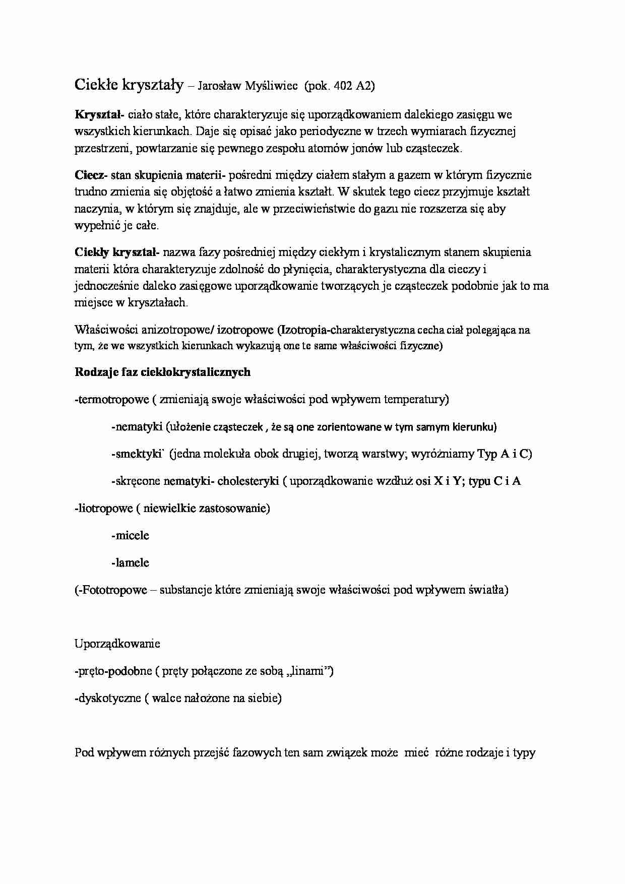 Ciekłe kryształy - strona 1