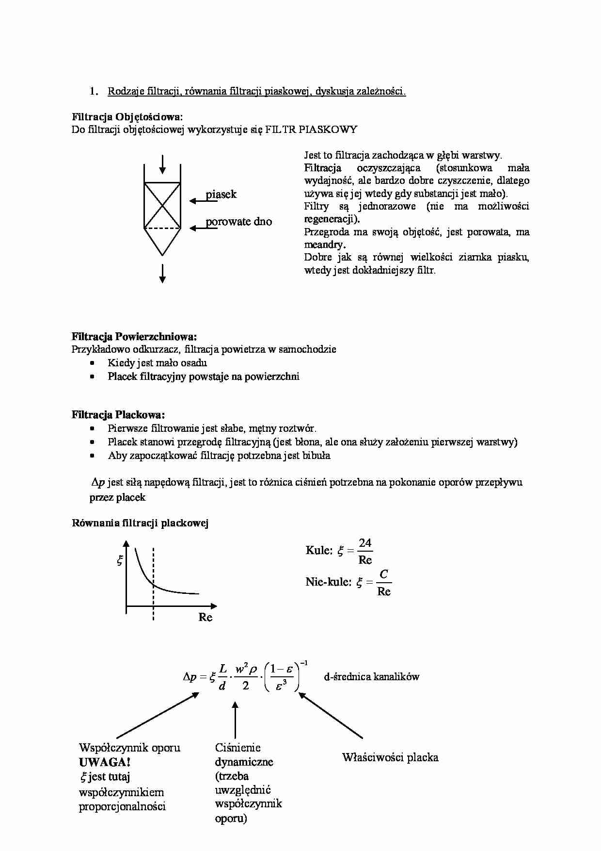 Filtracja- opracowanie - strona 1