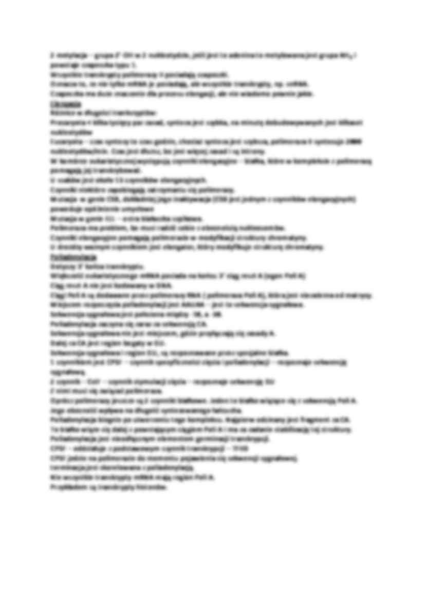 Synteza i procesowanie eukariotycznego RNA - strona 2