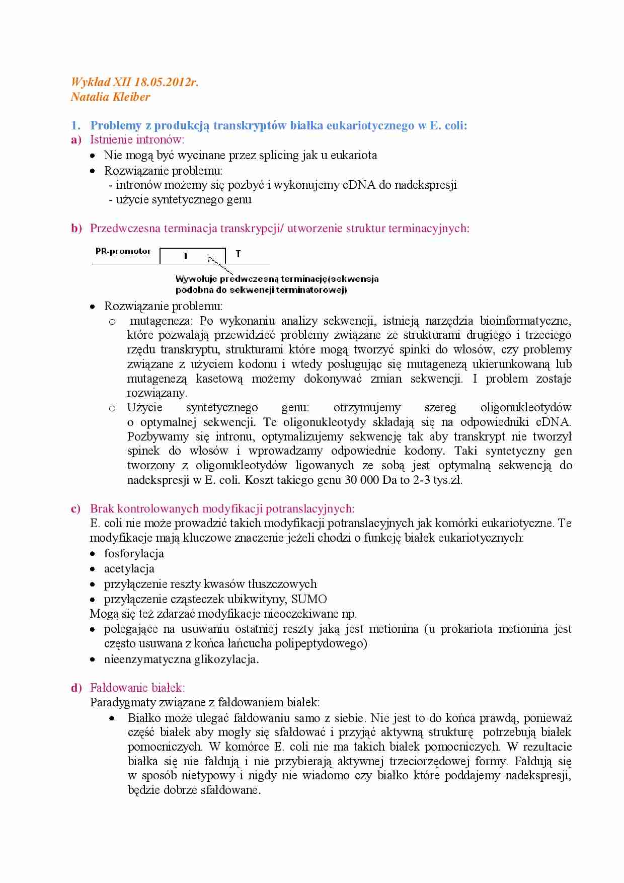 Inżynieria genetyczna- wykład 12 - strona 1