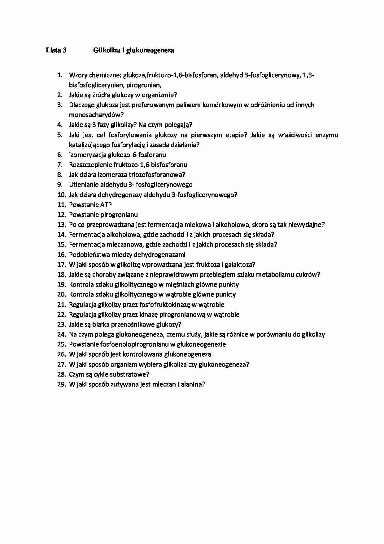 Glikoliza i glukoneogeneza- zagadneinia - strona 1