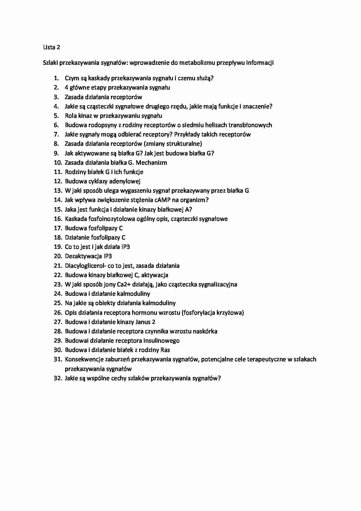 Zagadnienia do szlaki przekazywania sygnałów - strona 1