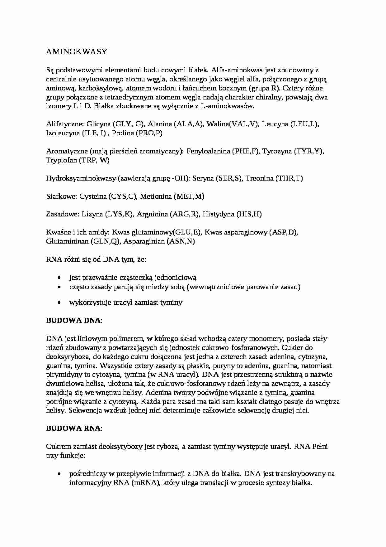 Biochemia i biofizyka- opracowanie definicji - strona 1