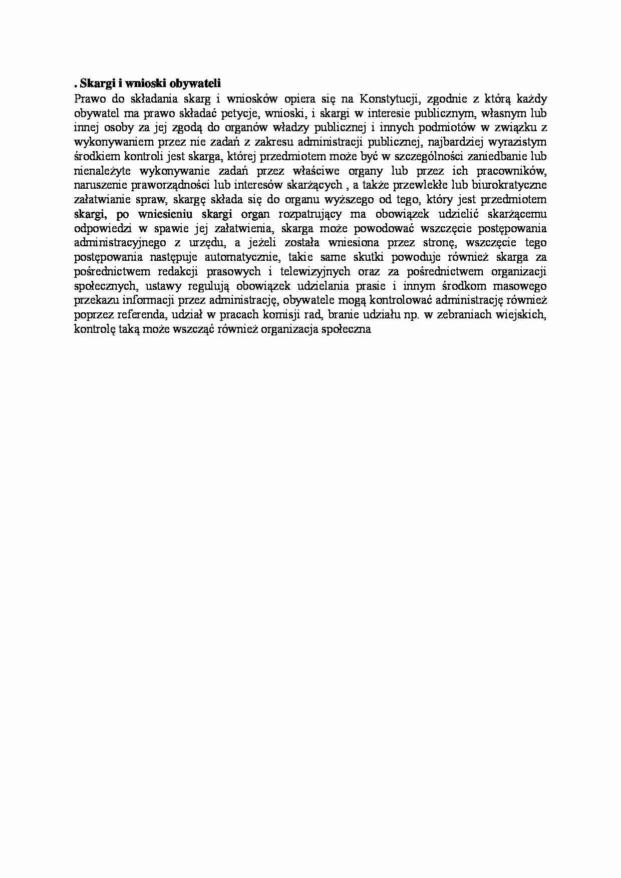 Skargi i wnioski obywateli - wykład - strona 1