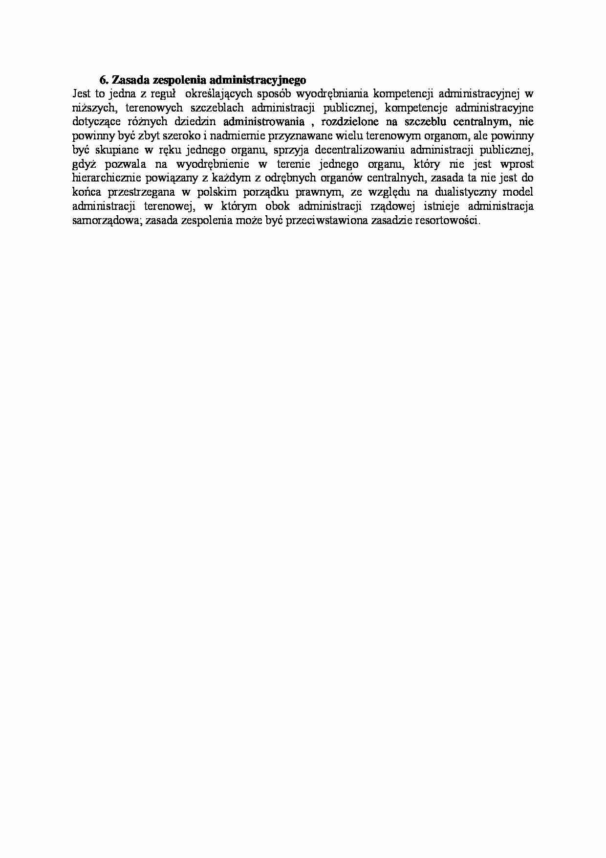 Zasada zespolenia administracyjnego - wykład - strona 1