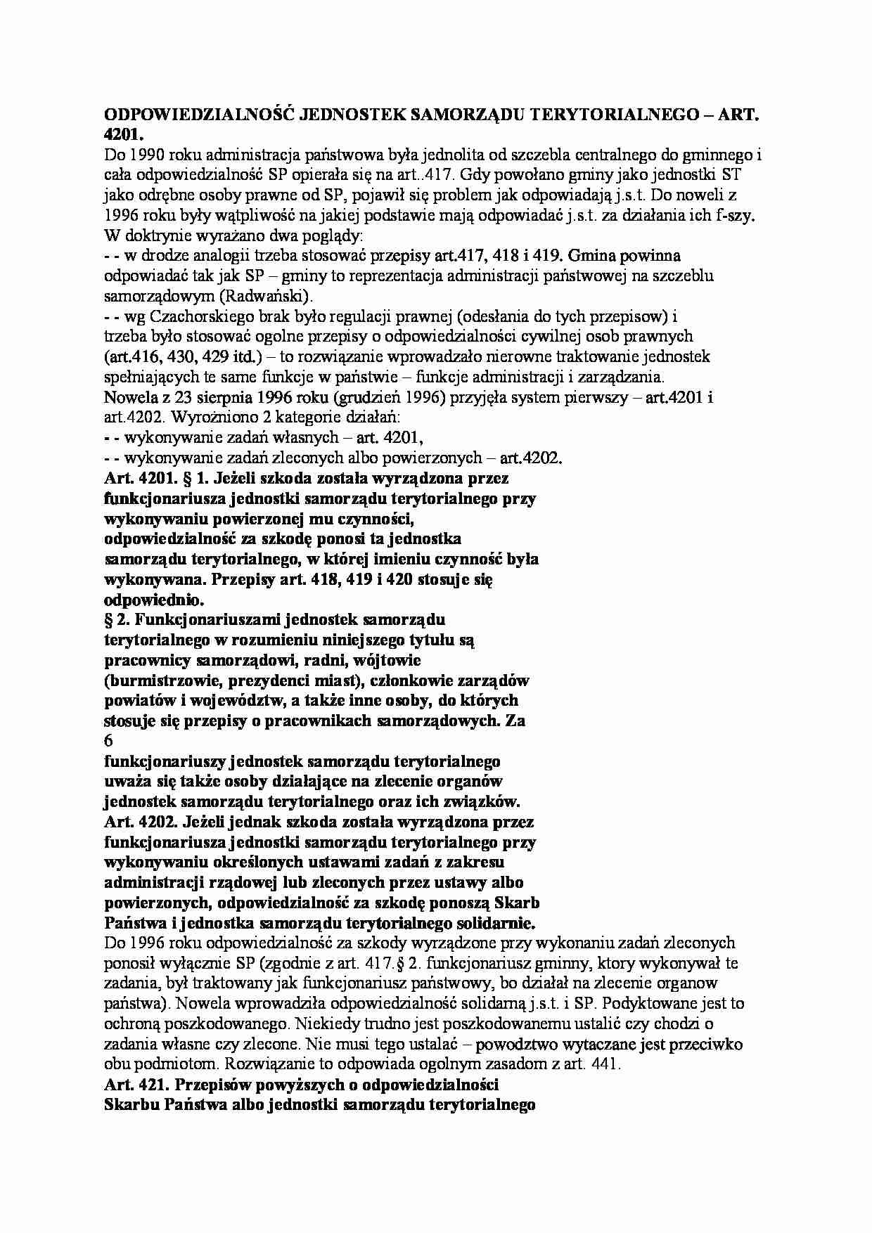 Odpowiedzialność jednostek samorządu terytorialnego - wykład - strona 1