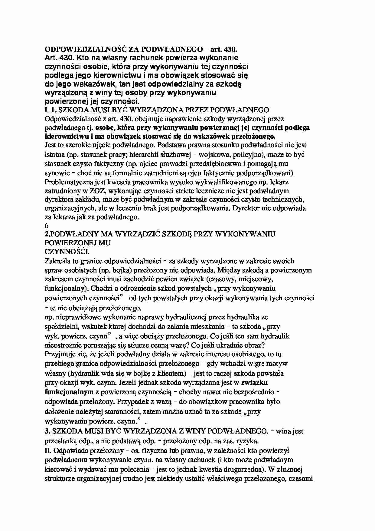 Odpowiedzialność za podwładnego - wykład - strona 1