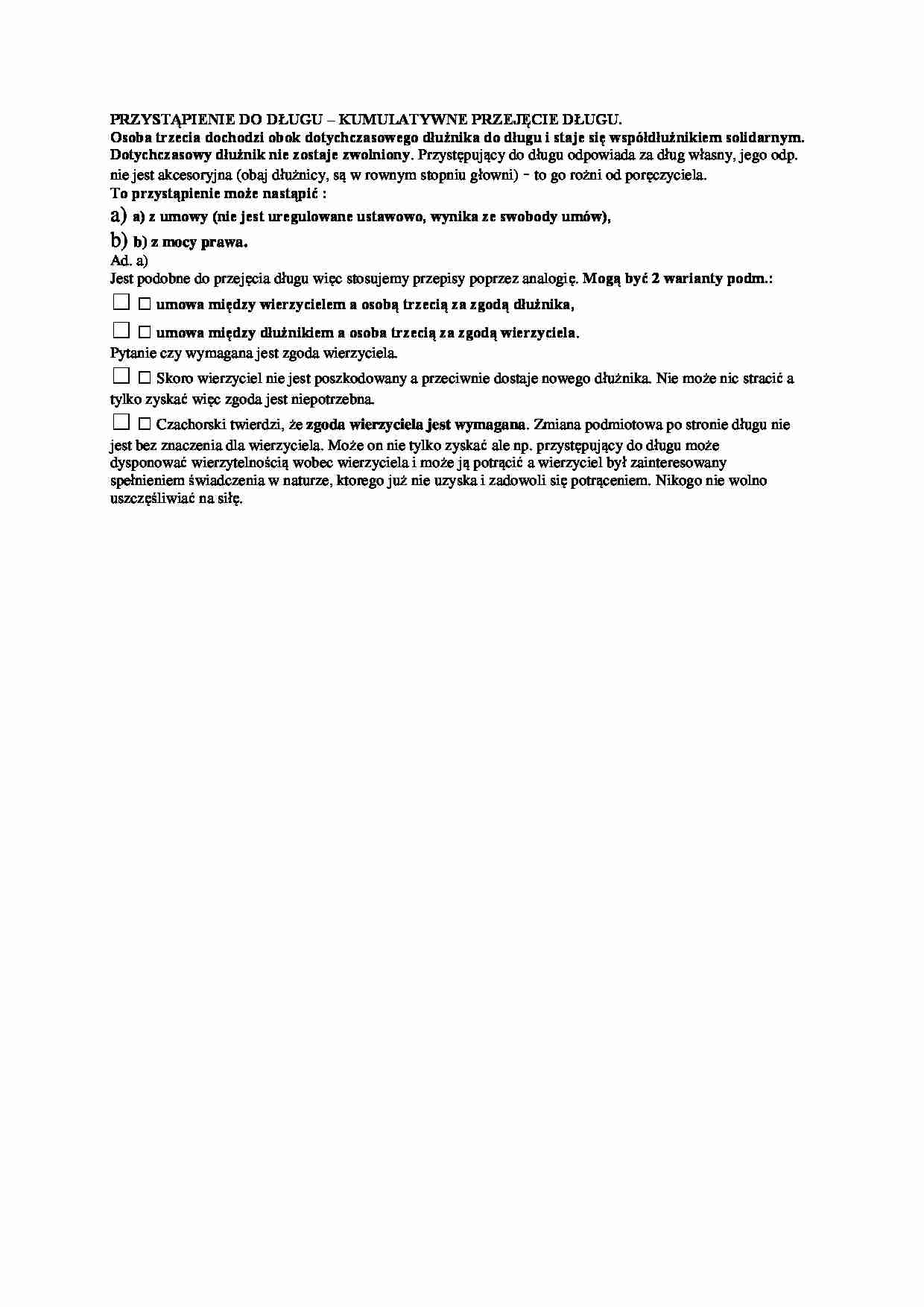 Wykład - przystąpienie do długu - strona 1