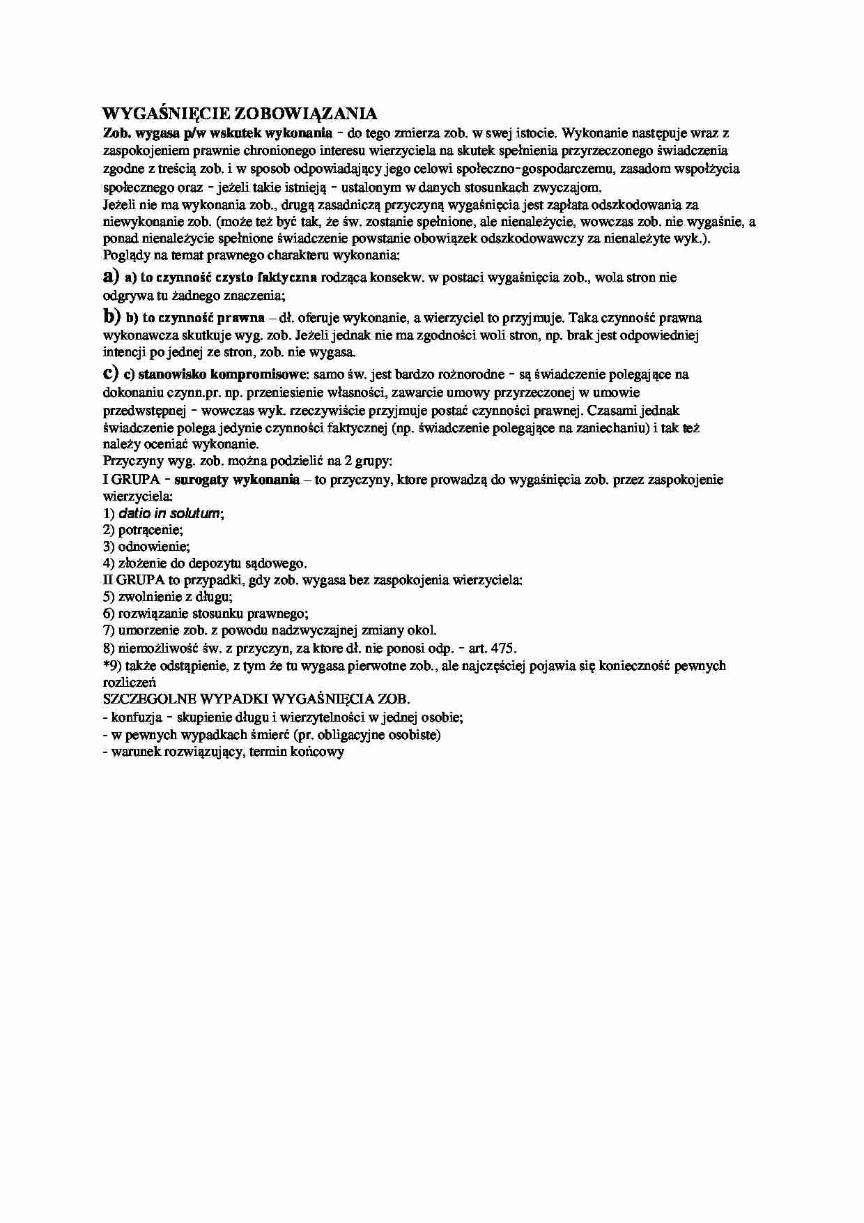 Wykład - wygaśnięcie zobowiązania - strona 1