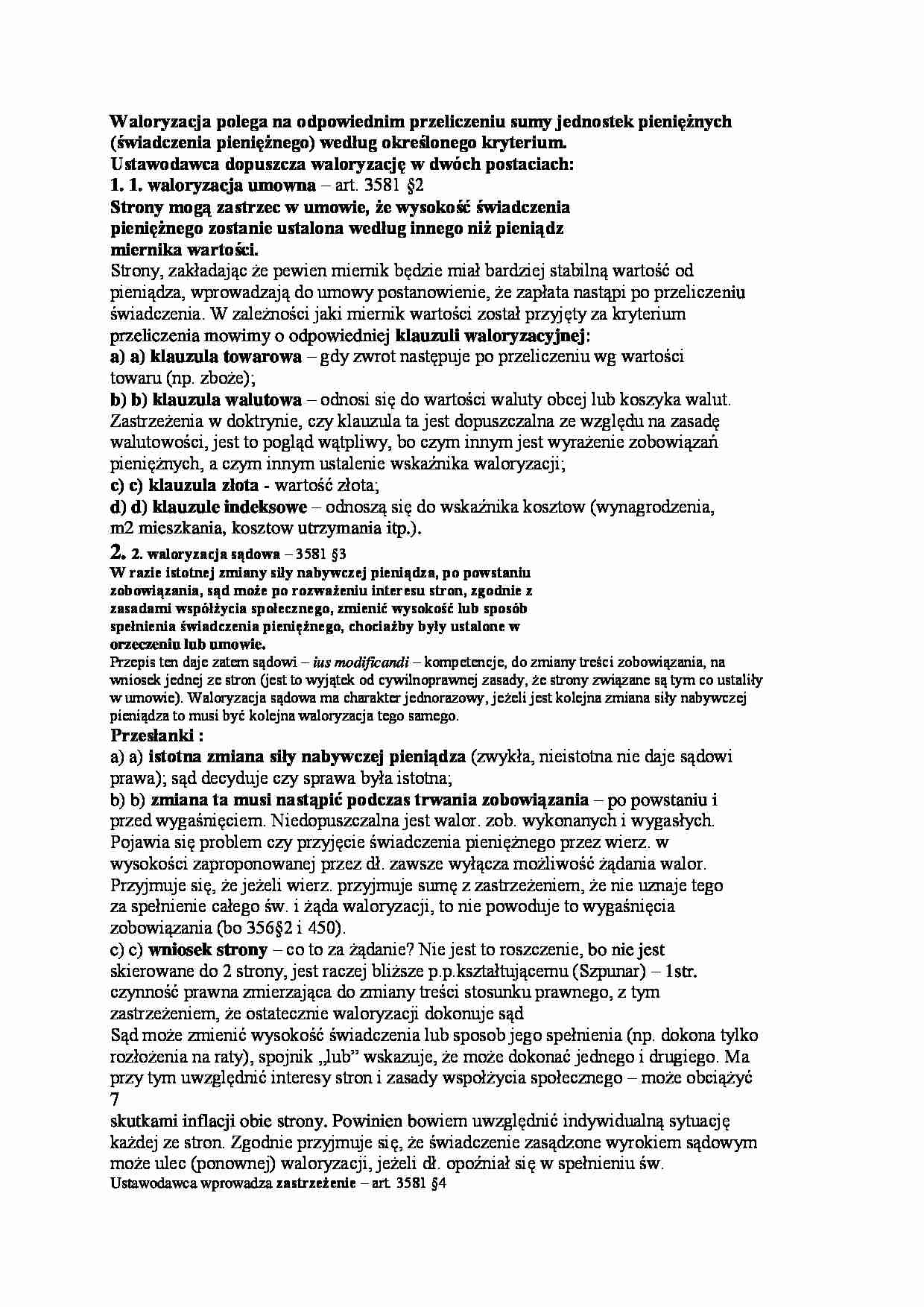 Wykład - definicja waloryzacj - strona 1