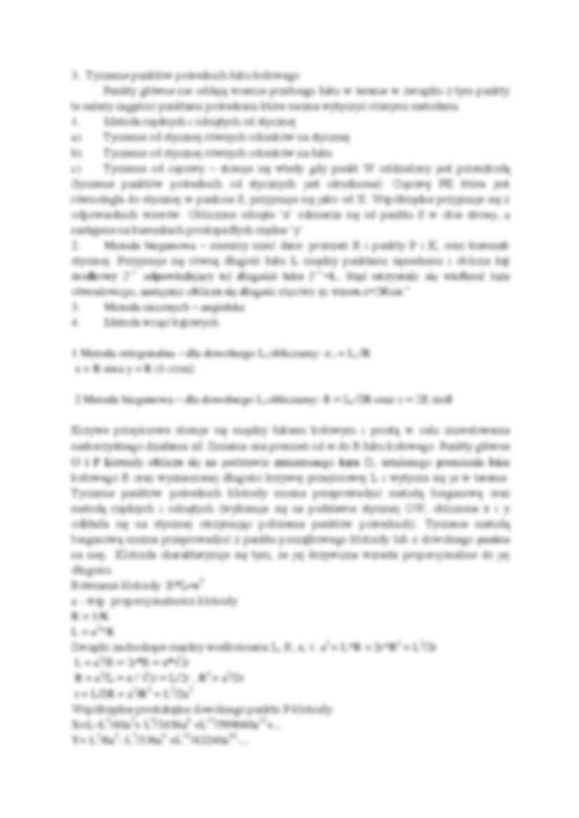 Elementy geometryczne osi trasy komunikacyjnej i metody ich tyczenia sytuacyjnego - strona 2