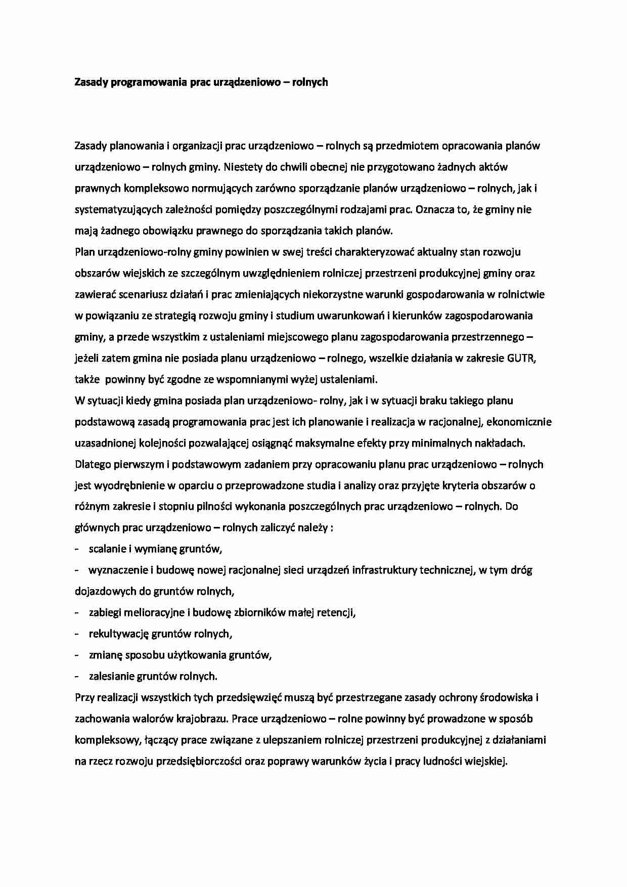 Zasady programowania prac urządzeniowo-  rolnych - strona 1