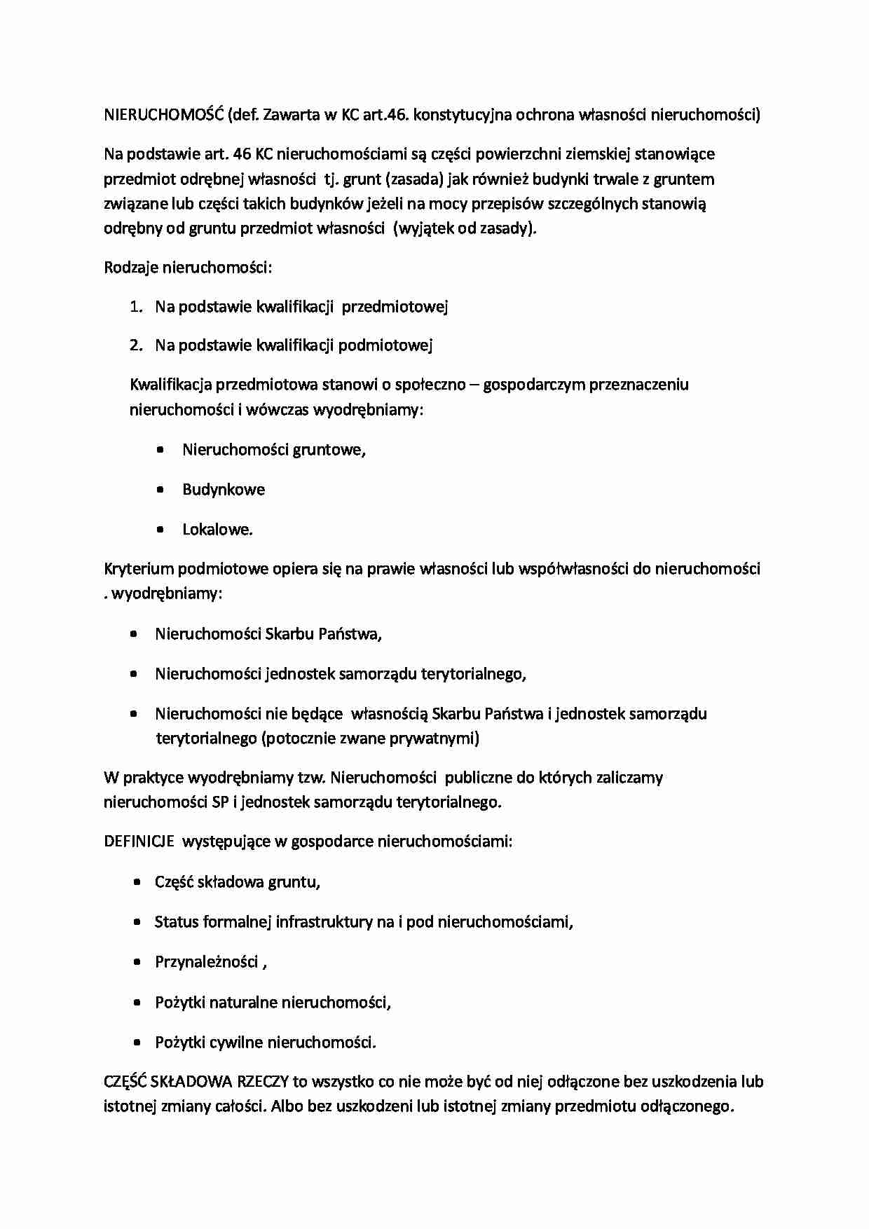 Nieruchomość- opracowanie - strona 1