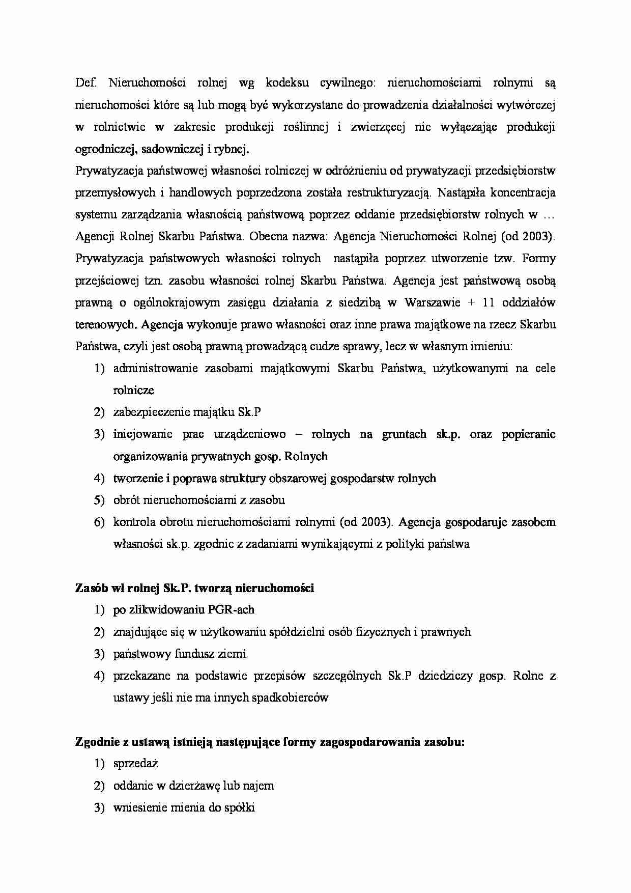 Nieruchomości rolne Skarbu Panstwa- opracowanie - strona 1