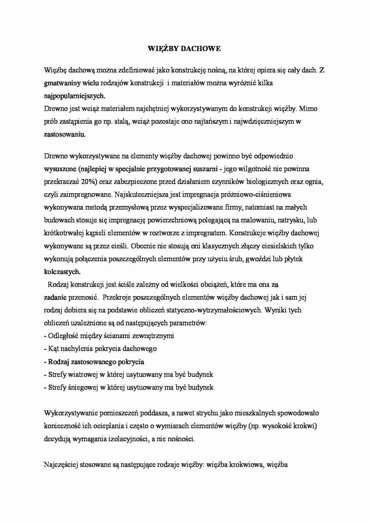 Więźby dachowe- opracowanie - strona 1