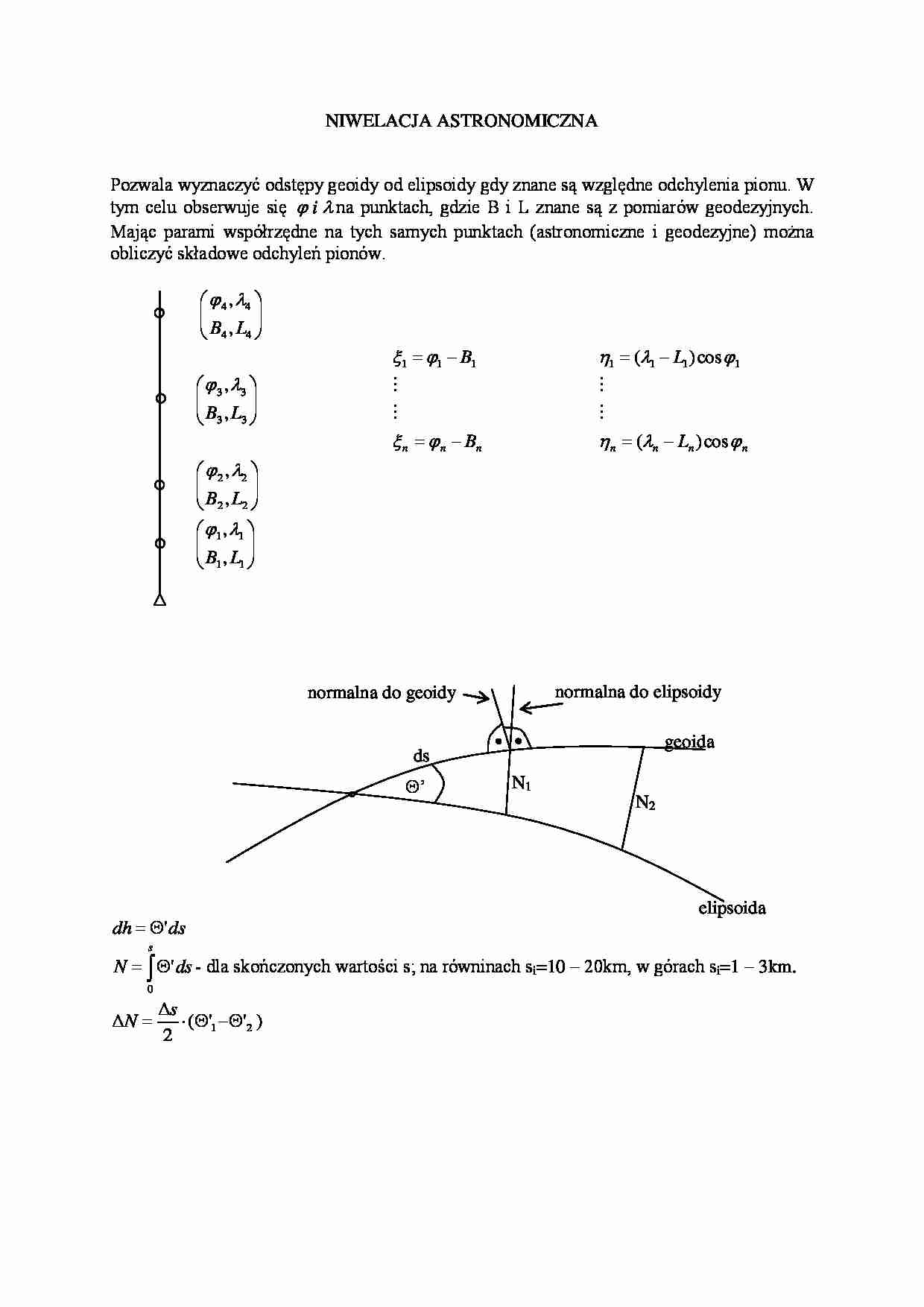 Niwelacja astronomiczna- opracowanie - strona 1