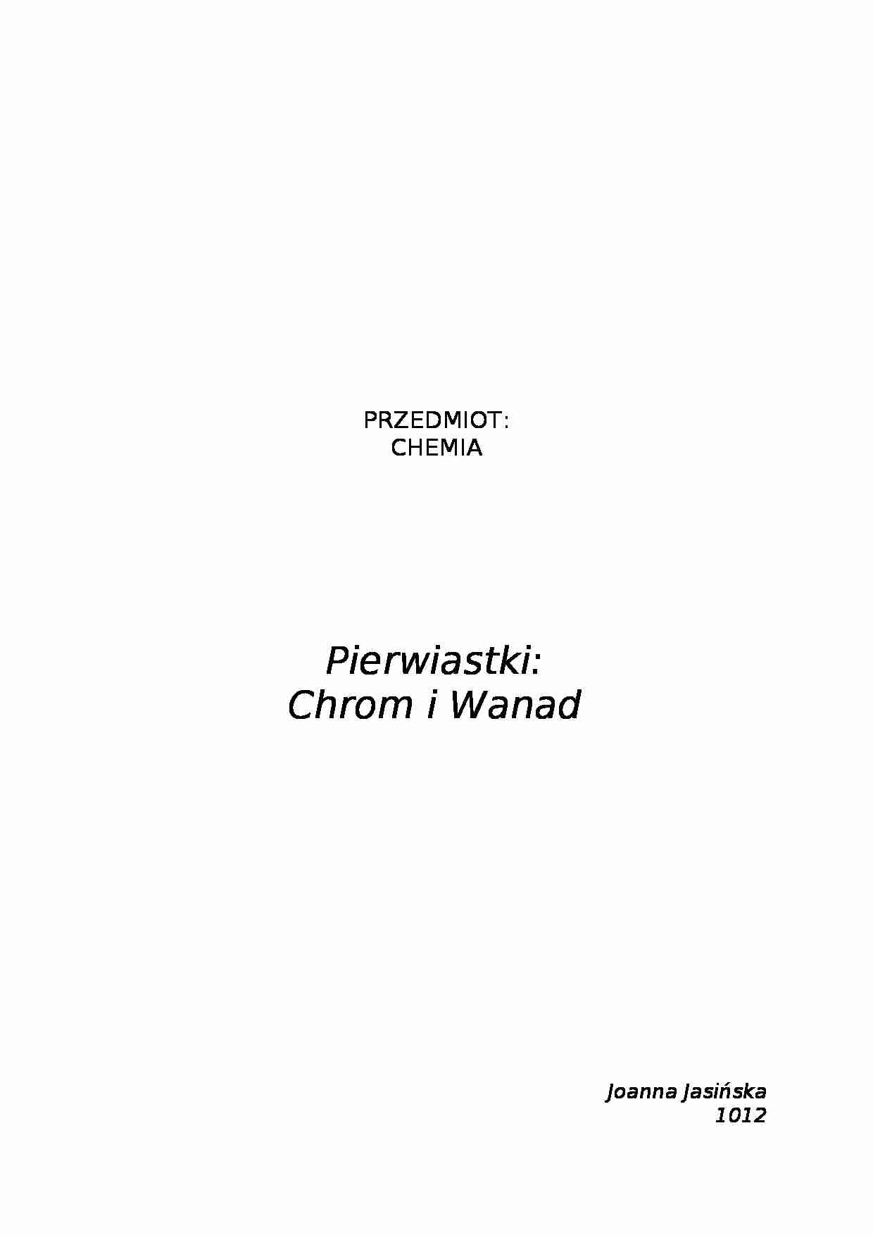 Chemia - omówienie pierwiastków  - strona 1