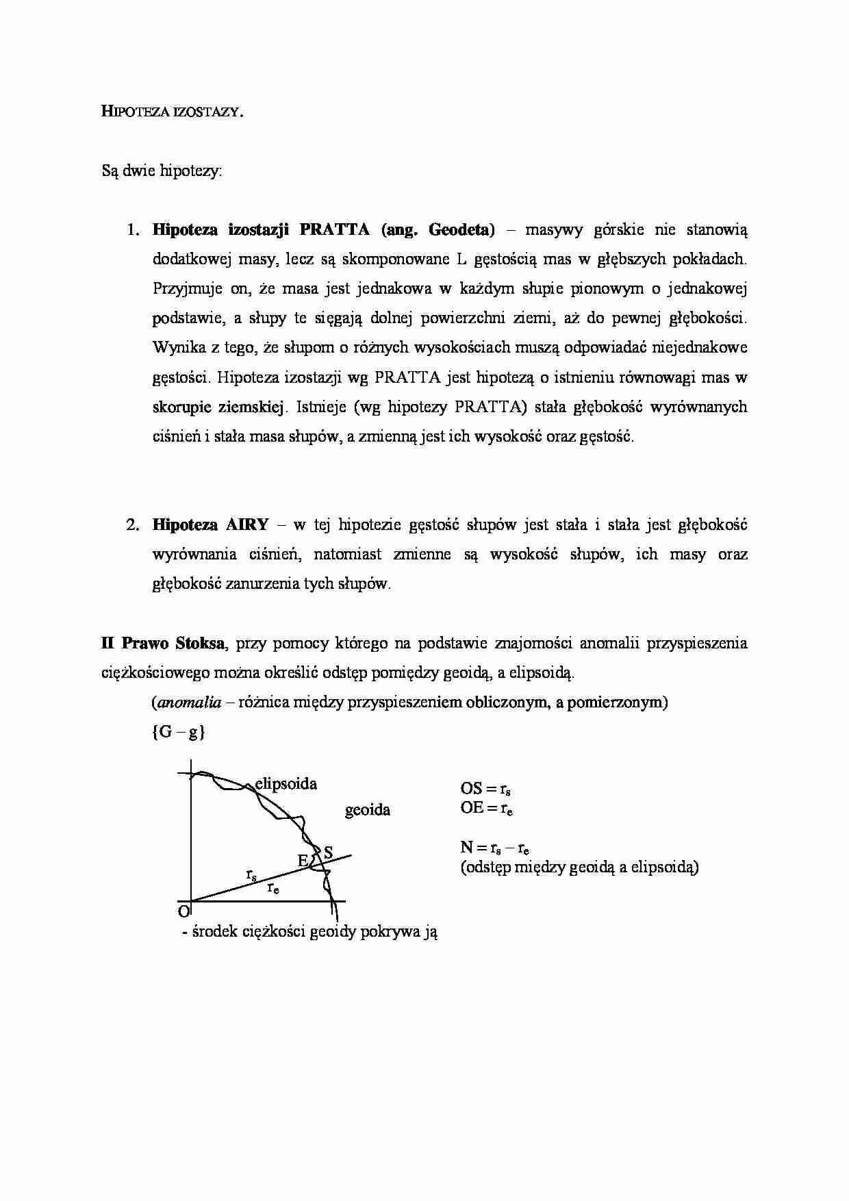 Hipoteza izostazy- opracowanie - strona 1
