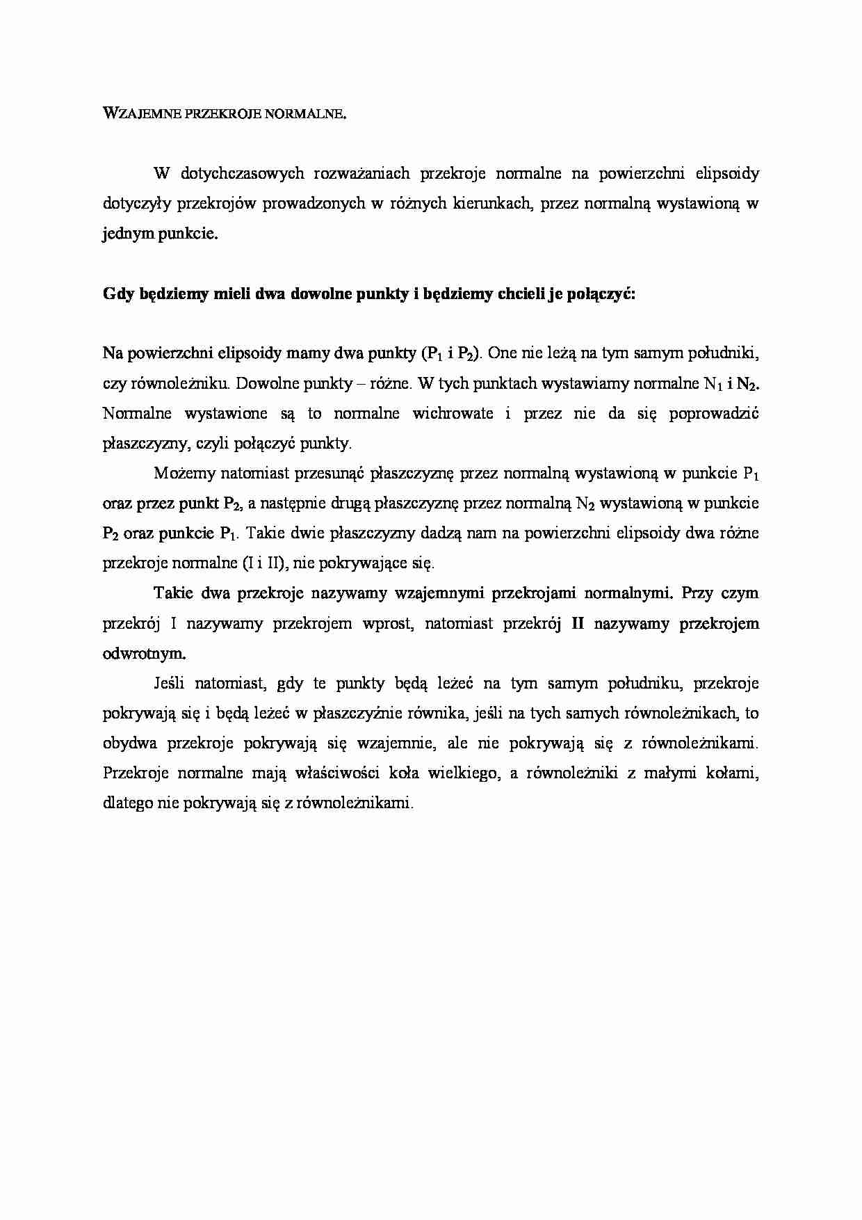 Wzajemne przekroje normalne- opracowanie - strona 1