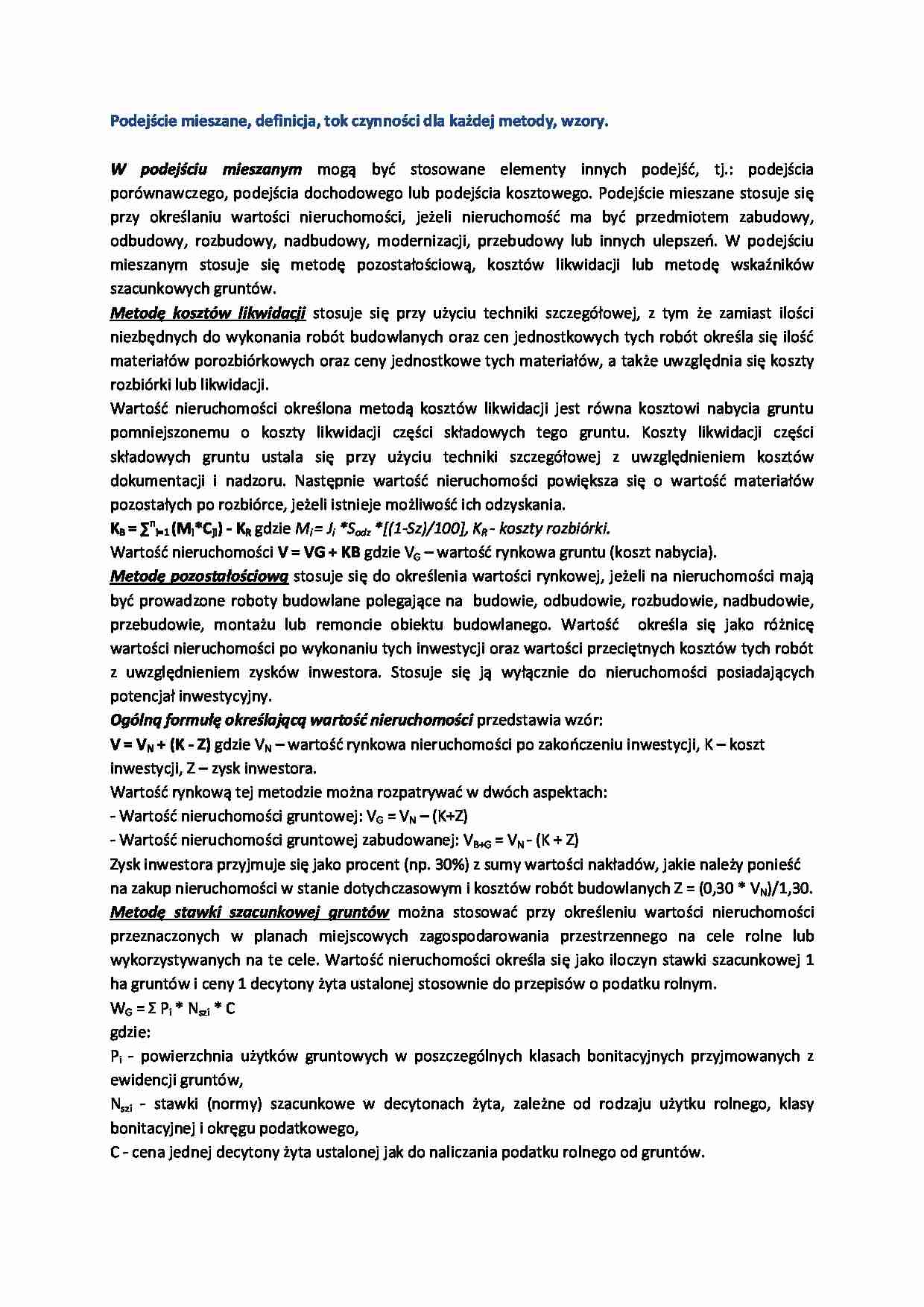 Podejęcie mieszane- opracowanie - strona 1