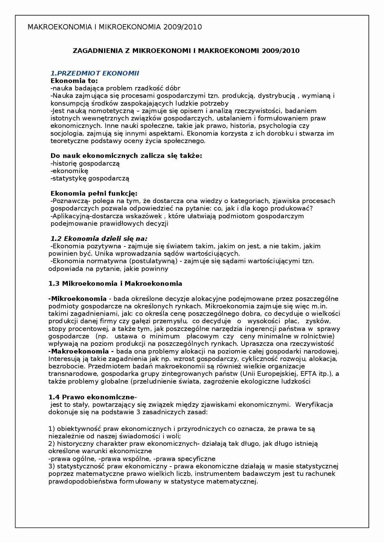 Makro i mikroekonomia - strona 1