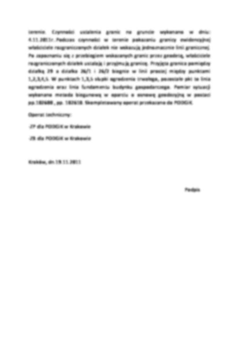 Operat pomiarowy rozgraniczenie- opracowanie - strona 2