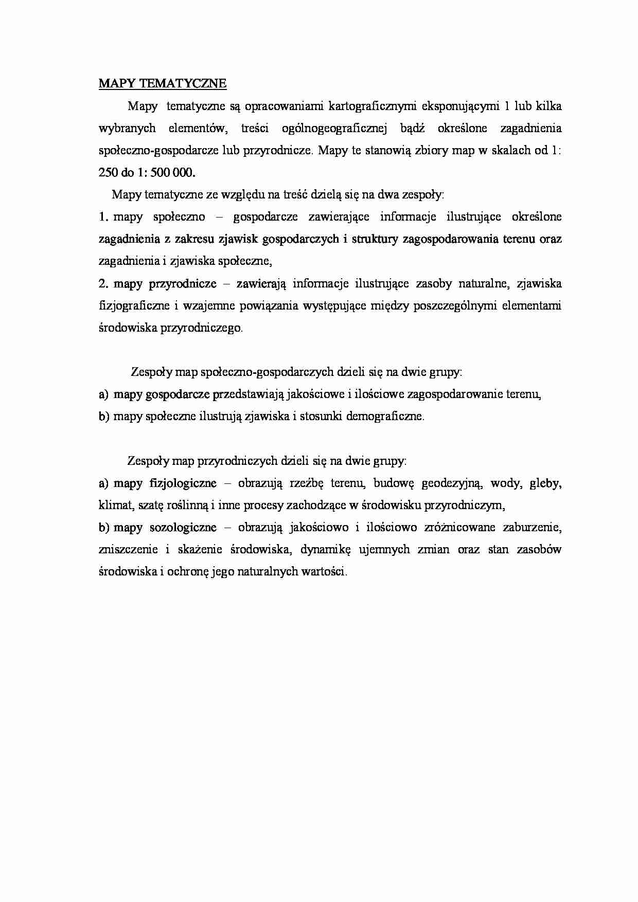 Mapy tematyczne- opracowanie - strona 1