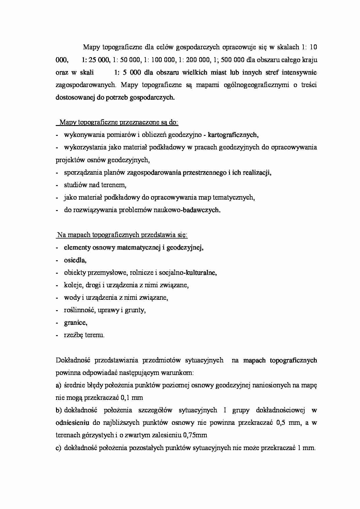 Mapy topograficzne dla celów gospodarczych- opracowanie - strona 1